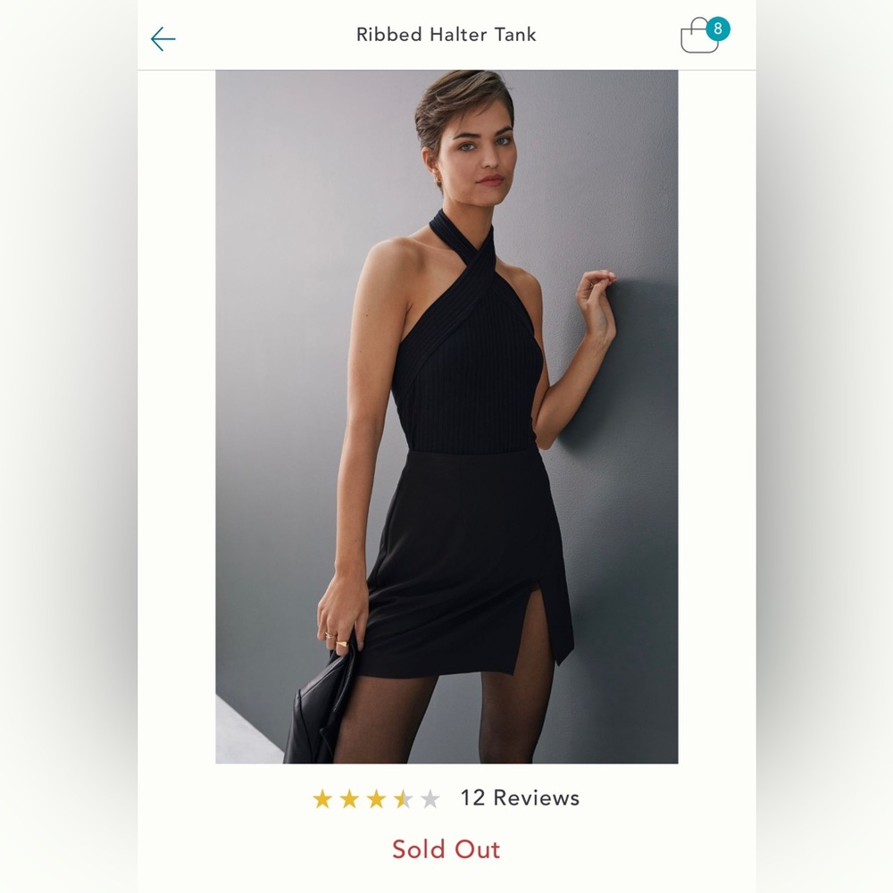 Anthropologie Ribbed Halter Tank